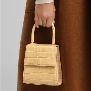 RIXO Violet Croc embossed leather bag